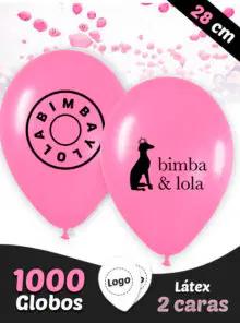 1000 Globos Látex Pastel de 28 cm Personalizados a 2 caras