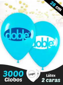 3000 Globos Látex Pastel de 28 cm Personalizados a 2 caras