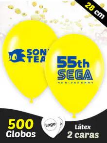 500 Globos Látex Pastel 28 cm Personalizados 2 caras