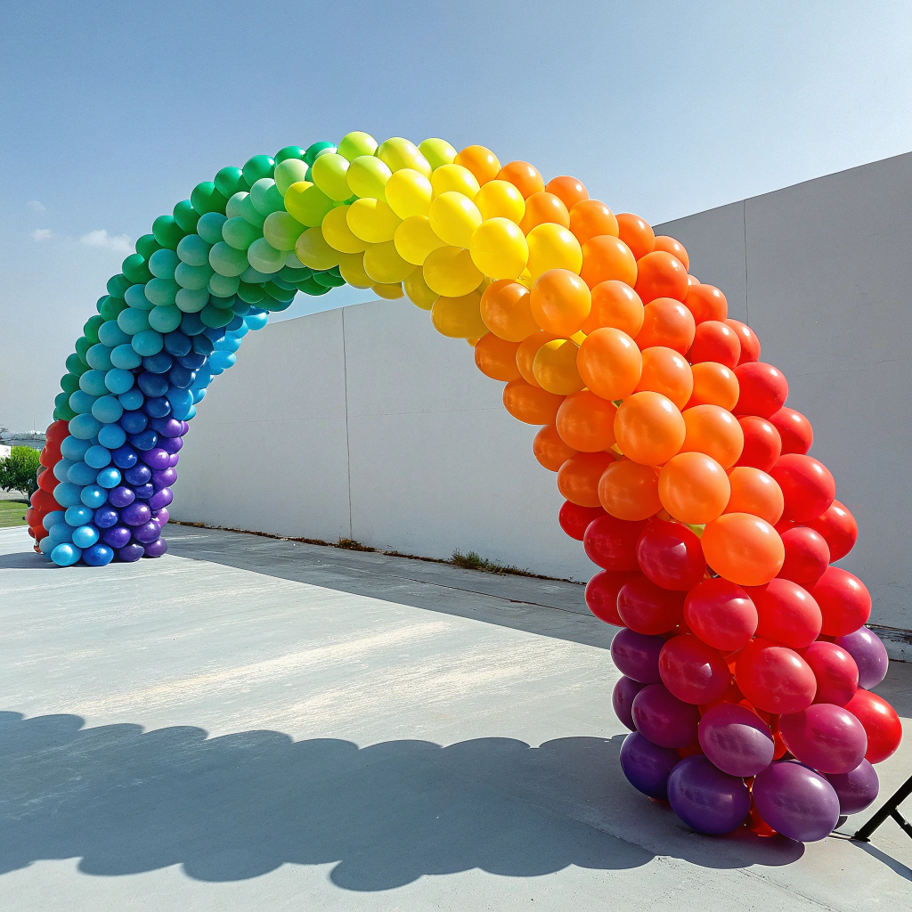 Arco de globos rosa y dorado