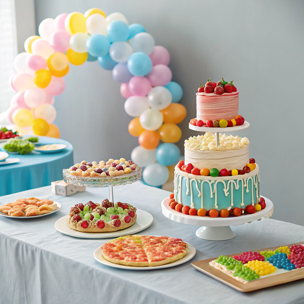 Mesa dulce con decoración