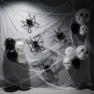 Photocall Halloween con fondo de telarañas