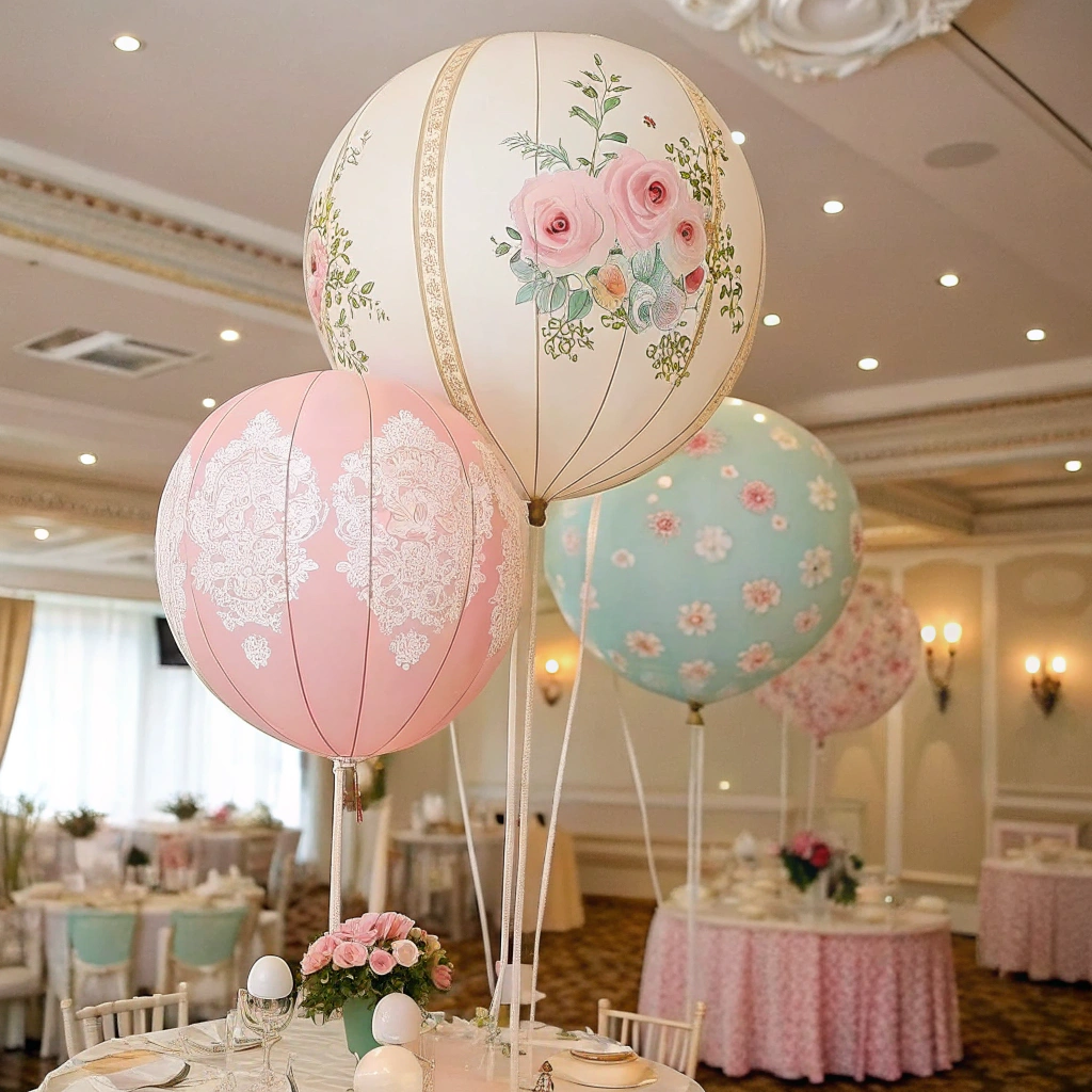 Ramo de globos de helio con detalles dorados y personalización