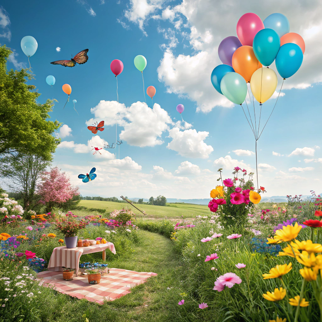 Instalación de globos suspendidos en jardín para fiesta privada
